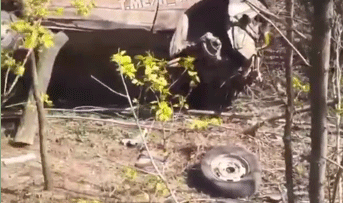 Под Харьковом угонщик раскурочил легковушку (видео)