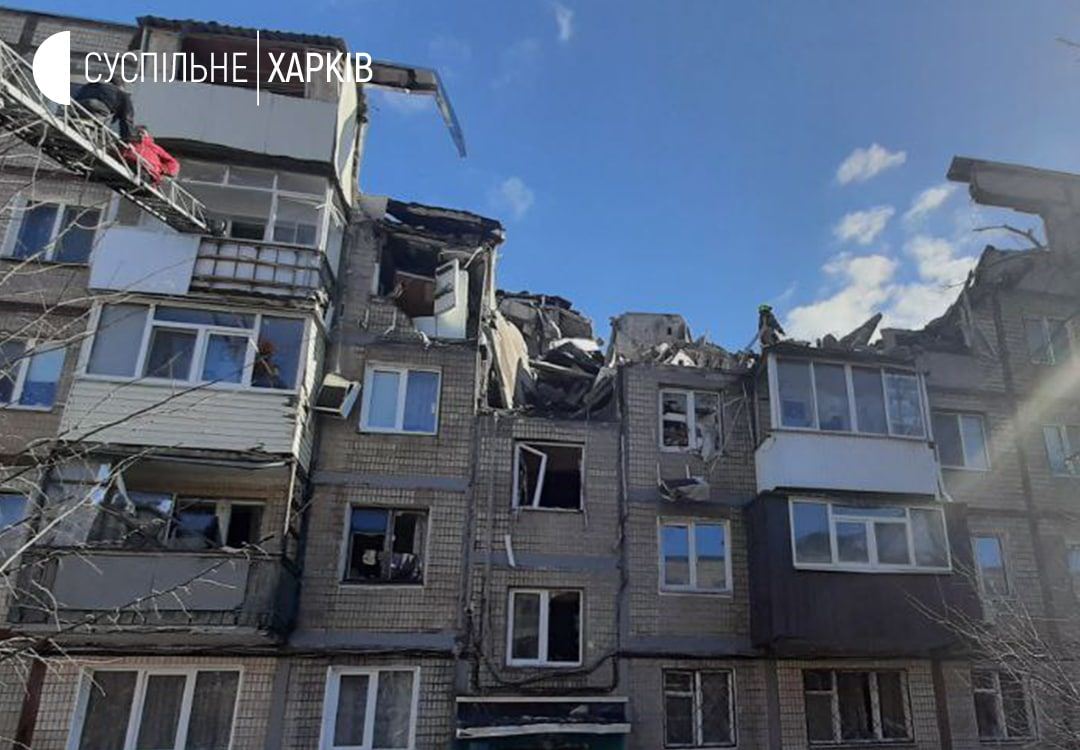 In Kharkov, a direct hit destroyed a residential building