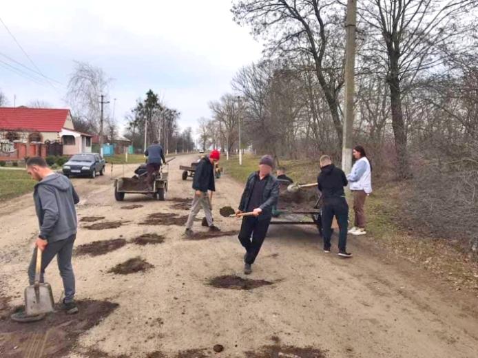 Ремонт дороги в селе Каплуновка