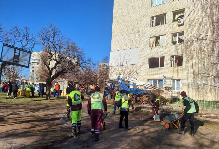 Место прилета в Киевском районе Харькова