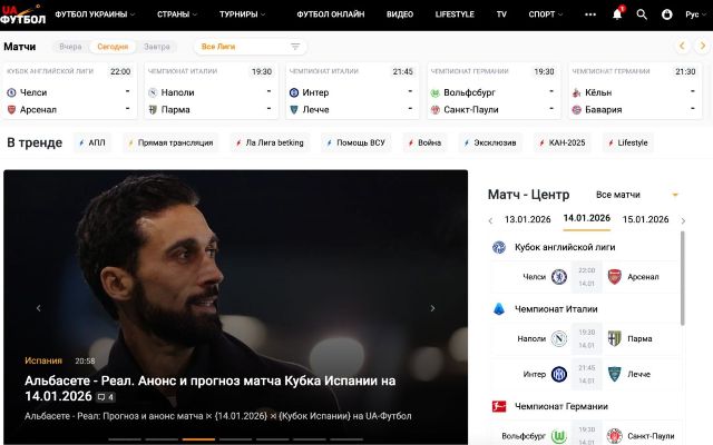 ЮА Футбол: все интересное о футболе на одном сайте